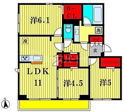 Maison Amie A 3LDKの間取図画像