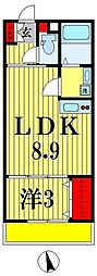 クロレ新松戸 1LDKの間取図画像