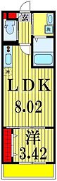 TKP新松戸1 1LDKの間取図画像
