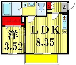 櫻 1LDKの間取図画像