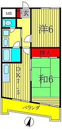 紀伊国屋マンション 2DKの間取図画像