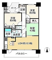 メイツ城東深江橋グランレーヴ 3LDKの間取り