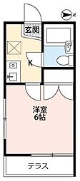 オーシャン・ハイツ 1Kの間取図画像
