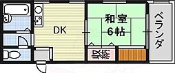 いこいマンション 1DKの間取図画像