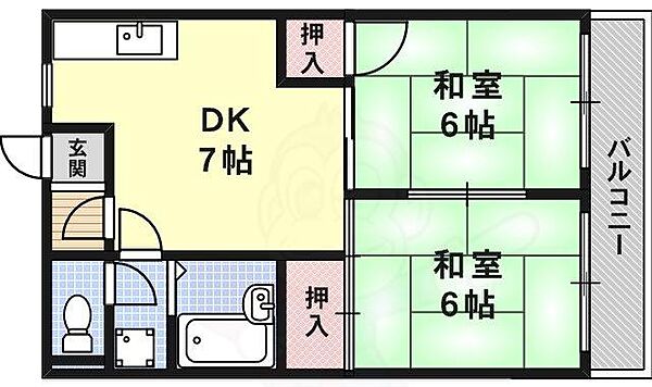 サンハイツ(三津屋中2) 402｜大阪府大阪市淀川区三津屋中２丁目(賃貸マンション2DK・4階・40.00㎡)の写真 その2