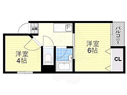 ビクトワール塚本 2Kの間取図画像