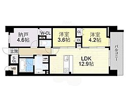 スプランディッド大阪NAMBA LINE 2SLDKの間取図画像