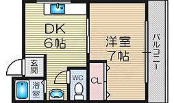 テルヤハイツ 1DKの間取図画像