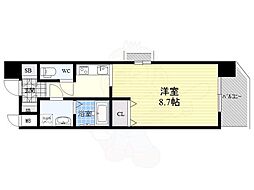 CASSIA塚本 1Kの間取図画像