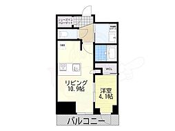 ジオタワー大阪十三 1LDKの間取図画像