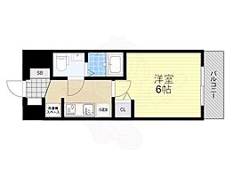 EXE大阪NORTHGATE 1Kの間取図画像