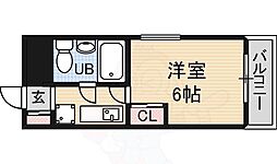リーガル塚本 1Kの間取図画像