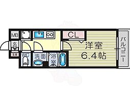 グランカリテ塚本 1Kの間取図画像
