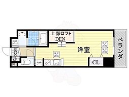 ドルチェヴィータ新大阪 ワンルームの間取図画像