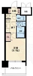 プレサン神崎川FINEBLESS 1Kの間取図画像