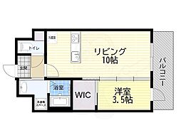 Alivis三国本町 1LDKの間取図画像
