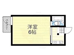 サントノーレ 1Kの間取図画像