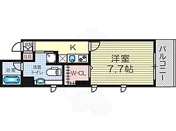 セレッソコートリバーサイドOSAKA 1Kの間取図画像