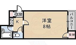 クレセント塚本 1Kの間取図画像