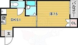 レジデンス大和 1DKの間取図画像