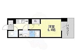 アーバンパーク御幣島 1Kの間取図画像