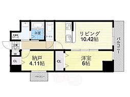 アーバンパーク新大阪 1SLDKの間取図画像