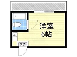 エスティライフ姫島公園 ワンルームの間取図画像