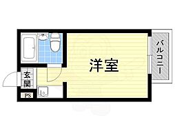 プレアール新北野 ワンルームの間取図画像