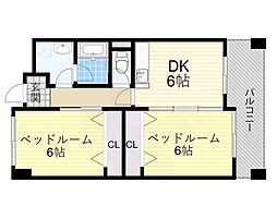 グランドールサンパティオ 2DKの間取図画像