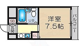 サバーブシティ・13 ワンルームの間取図画像