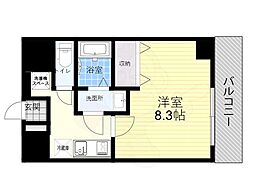 MELDIACRESTTAPP新大阪WEST 1Kの間取図画像