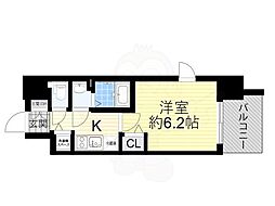 ララプレイスザ大阪リヴァージュ 1Kの間取図画像