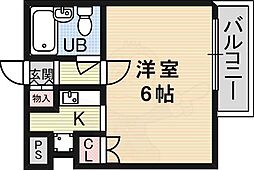 ドエル野中 1Kの間取図画像