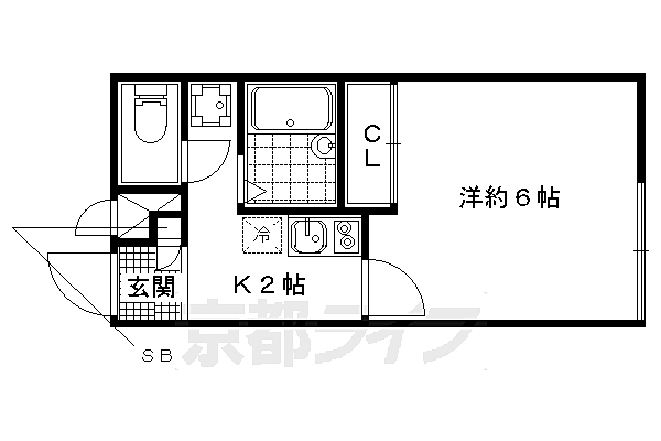 京都府京都市山科区厨子奥矢倉町(賃貸アパート1K・1階・20.28㎡)の写真 その2