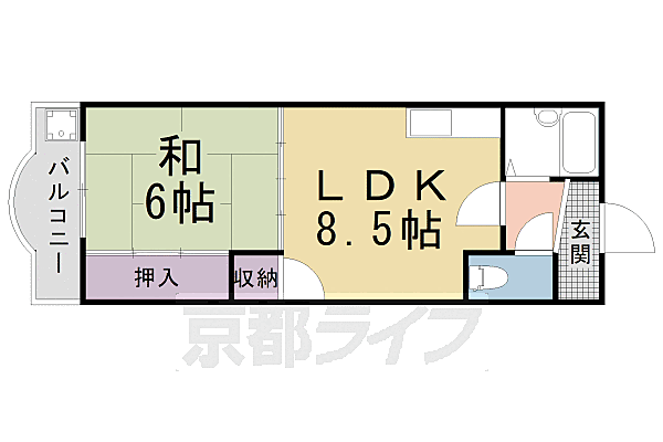 セレーノ塔南 304｜京都府京都市南区吉祥院前田町(賃貸マンション1LDK・3階・31.83㎡)の写真 その2