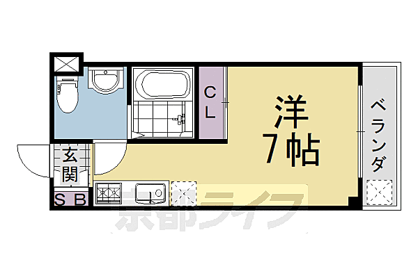 京都府長岡京市馬場1丁目(賃貸マンション1K・3階・23.18㎡)の写真 その2