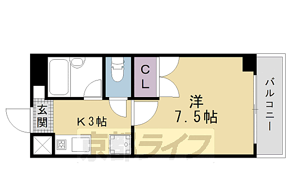 エメラルドヴィラハルミ 203｜京都府京都市南区唐橋門脇町(賃貸マンション1K・2階・22.32㎡)の写真 その2