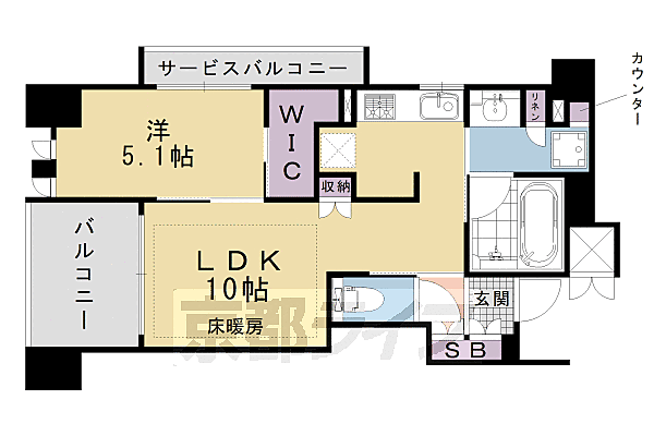 プレサンスロジェ京都烏丸五条 501｜京都府京都市下京区油小路通五条下る中金仏町(賃貸マンション1LDK・5階・40.47㎡)の写真 その2