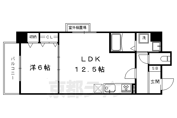 シティハウス鴨川 306｜京都府京都市南区東九条河西町(賃貸マンション1LDK・3階・47.29㎡)の写真 その2