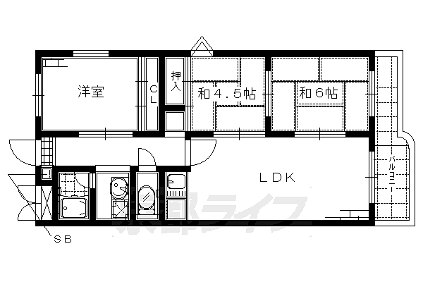 京都府京都市伏見区深草大亀谷東久宝寺町(賃貸マンション3LDK・2階・61.81㎡)の写真 その2