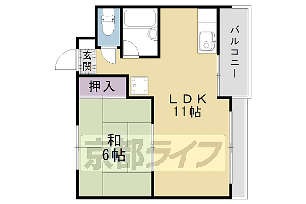 コクーン三条大宮 202｜京都府京都市中京区大宮通三条下ル三条大宮町(賃貸マンション1LDK・2階・35.00㎡)の写真 その2