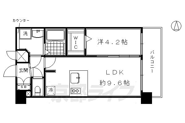 プレサンス　ＴＨＥ　ＫＹＯＴＯ　華苑 403｜京都府京都市南区東九条西河辺町(賃貸マンション1LDK・4階・34.80㎡)の写真 その2