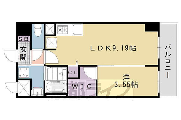 西大路新築ＰＪ 402｜京都府京都市南区吉祥院三ノ宮町(賃貸マンション1LDK・4階・34.54㎡)の写真 その2