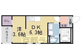 京都府京都市山科区勧修寺平田町（賃貸アパート1DK・1階・25.97㎡） その2