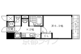 京都府京都市右京区西院坤町（賃貸マンション1K・2階・21.87㎡） その2