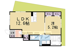 京都府京都市山科区御陵血洗町（賃貸アパート1LDK・1階・42.00㎡） その2