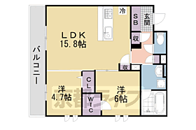 京都府京都市伏見区深草大亀谷大山町（賃貸アパート2LDK・2階・62.02㎡） その2