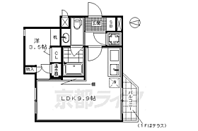 Ｐａｒｋ　Ｓｉｄｅ　Ｍｉｂｕ　ａｎｎｅｘ 304-B ｜ 京都府京都市下京区夷馬場町（賃貸マンション1LDK・3階・30.22㎡） その2