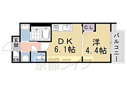 ベラジオワールドアイ京都円町 1DKの間取図画像