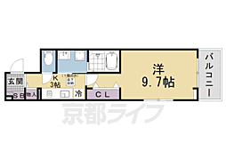 八代荘 1Kの間取図画像